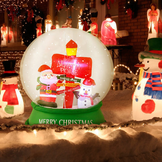 4 Feet Christmas Inflatable Snow Globe with Santa Snowman Road Sign LuxuryLifeWay Online Store