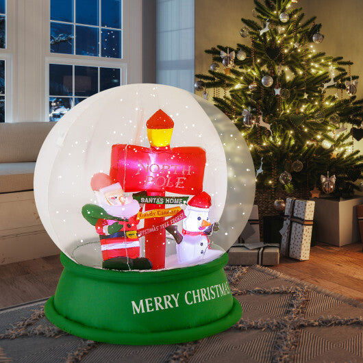 4 Feet Christmas Inflatable Snow Globe with Santa Snowman Road Sign LuxuryLifeWay Online Store
