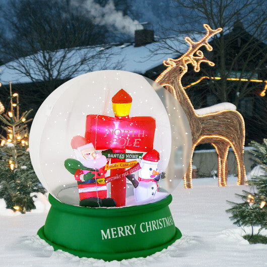 4 Feet Christmas Inflatable Snow Globe with Santa Snowman Road Sign LuxuryLifeWay Online Store