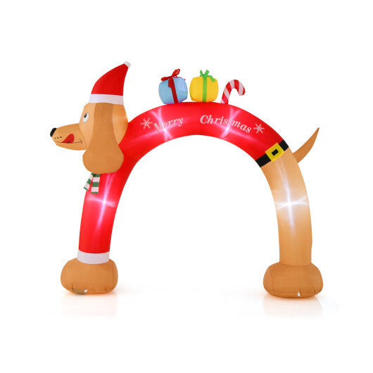 8 Feet Lighted Inflatable Christmas Dachshund Arch with Air Blower LuxuryLifeWay Online Store