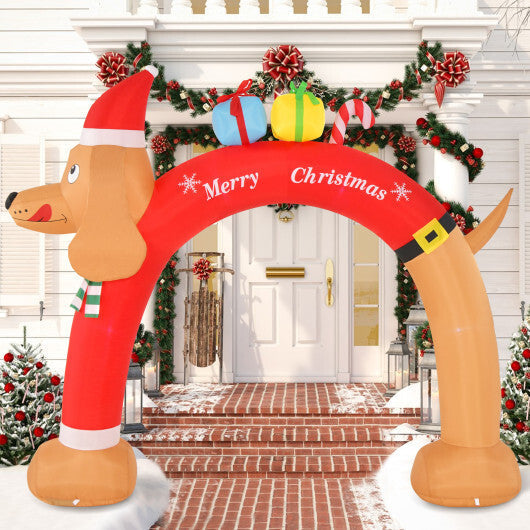 8 Feet Lighted Inflatable Christmas Dachshund Arch with Air Blower LuxuryLifeWay Online Store