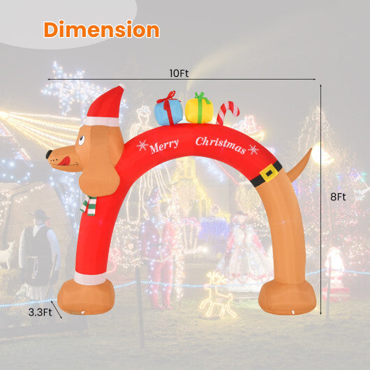 8 Feet Lighted Inflatable Christmas Dachshund Arch with Air Blower LuxuryLifeWay Online Store