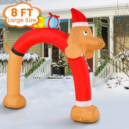 8 Feet Lighted Inflatable Christmas Dachshund Arch with Air Blower LuxuryLifeWay Online Store