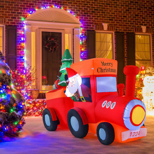 8.6 Feet Lighted Christmas Inflatable Train with Santa Claus Deer LuxuryLifeWay Online Store