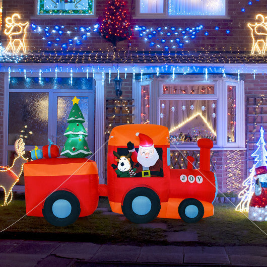 8.6 Feet Lighted Christmas Inflatable Train with Santa Claus Deer LuxuryLifeWay Online Store