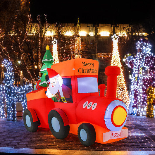 8.6 Feet Lighted Christmas Inflatable Train with Santa Claus Deer LuxuryLifeWay Online Store