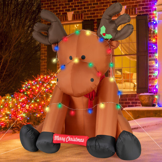 8.5 Feet Tall Christmas Inflatable Reindeer with 24 LED String Lights LuxuryLifeWay Online Store