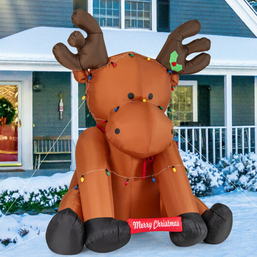 8.5 Feet Tall Christmas Inflatable Reindeer with 24 LED String Lights LuxuryLifeWay Online Store