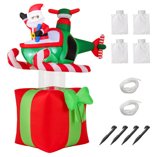 6 Feet Christmas Inflatables Blowup Santa Flying Airplane with with 3 LED Lights and Built-In Blower LuxuryLifeWay Online Store