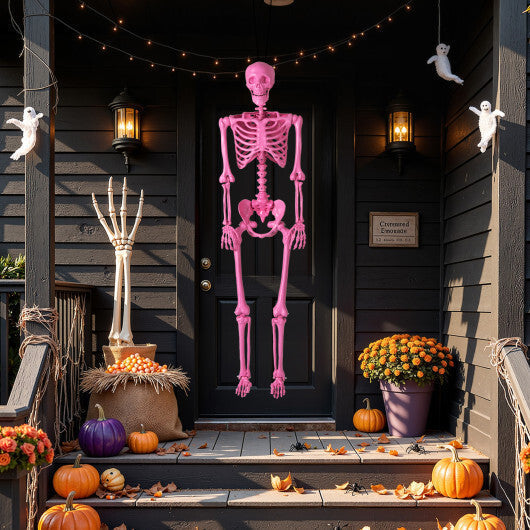 5.5 FT Life-Size Halloween Poseable Skeleton Pink Movable Joints LuxuryLifeWay Online Store