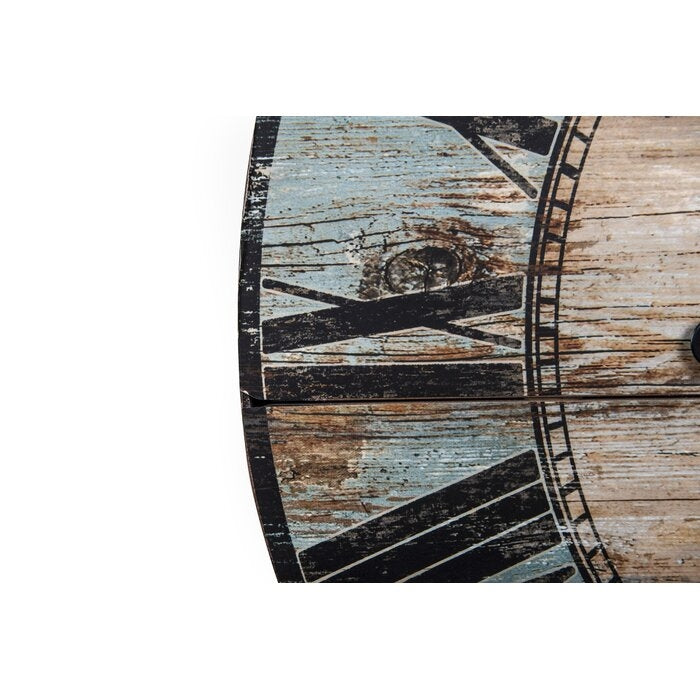 Turquoise Oversized Distressed Paris Wood Wall Clock LuxuryLifeWay Online Store