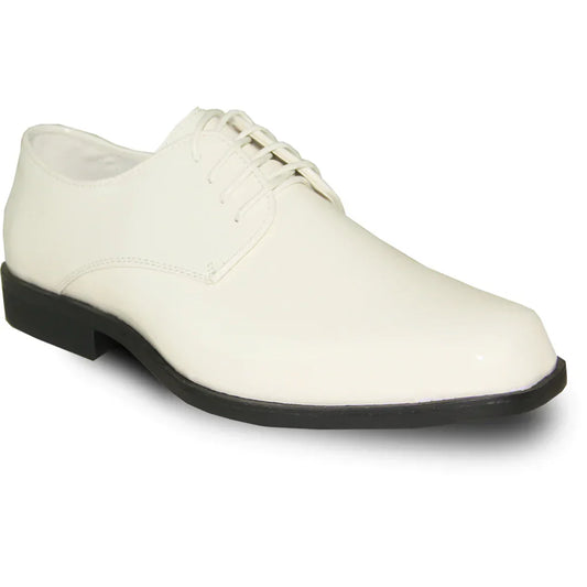VANGELO Men Dress Shoe TUX-1 Oxford Formal Tuxedo for Prom & Wedding Ivory Patent LuxuryLifeWay Online Store