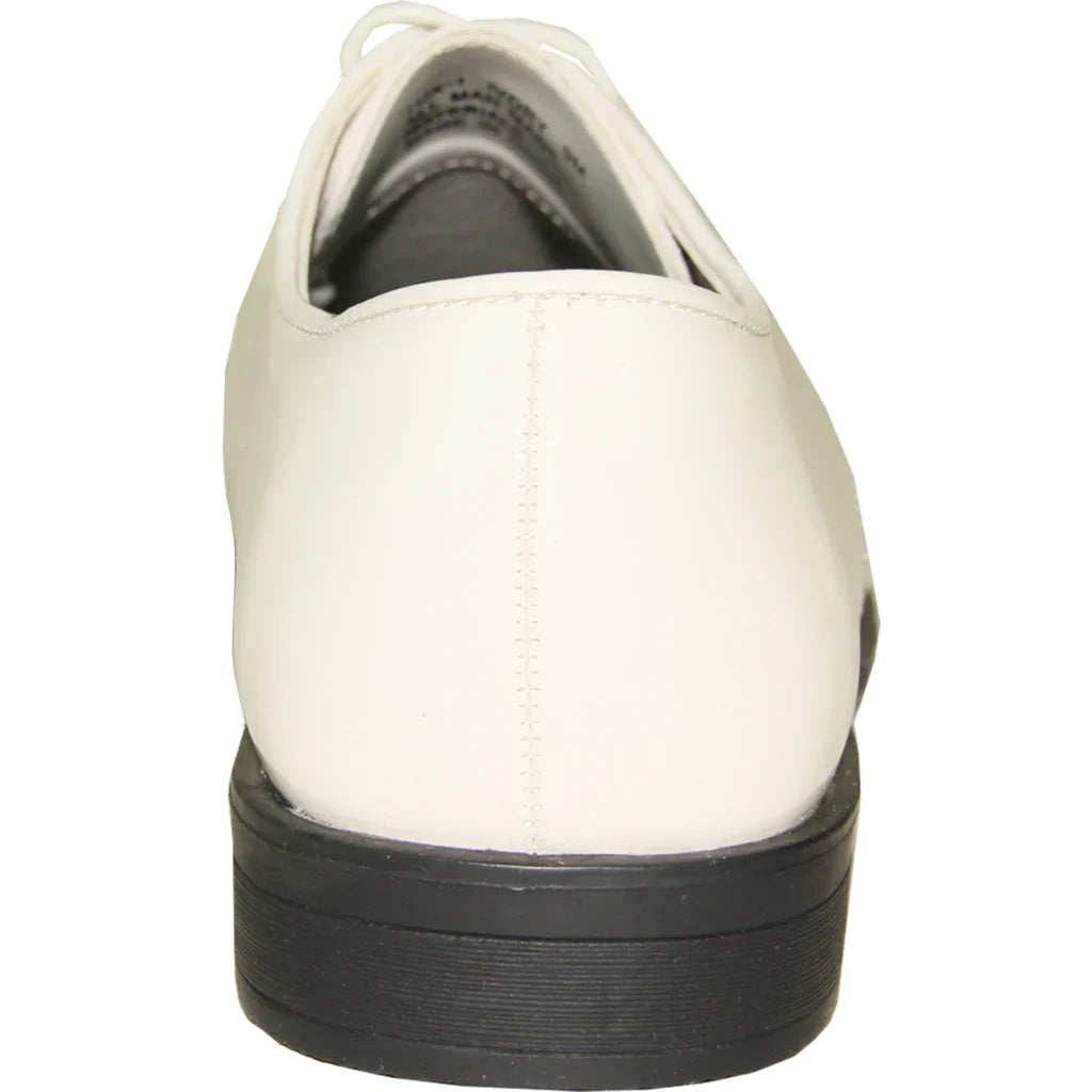VANGELO Men Dress Shoe TUX-1 Oxford Formal Tuxedo for Prom & Wedding Ivory Patent LuxuryLifeWay Online Store