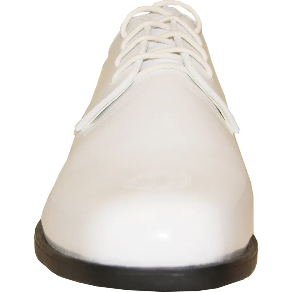 VANGELO Men Dress Shoe TUX-1 Oxford Formal Tuxedo for Prom & Wedding White Patent LuxuryLifeWay Online Store