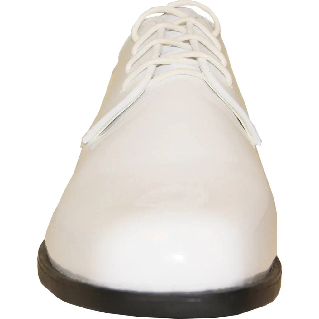 VANGELO Men Dress Shoe TUX-1 Oxford Formal Tuxedo for Prom & Wedding White Patent LuxuryLifeWay Online Store