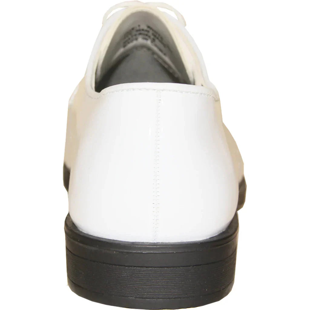 VANGELO Men Dress Shoe TUX-1 Oxford Formal Tuxedo for Prom & Wedding White Patent LuxuryLifeWay Online Store