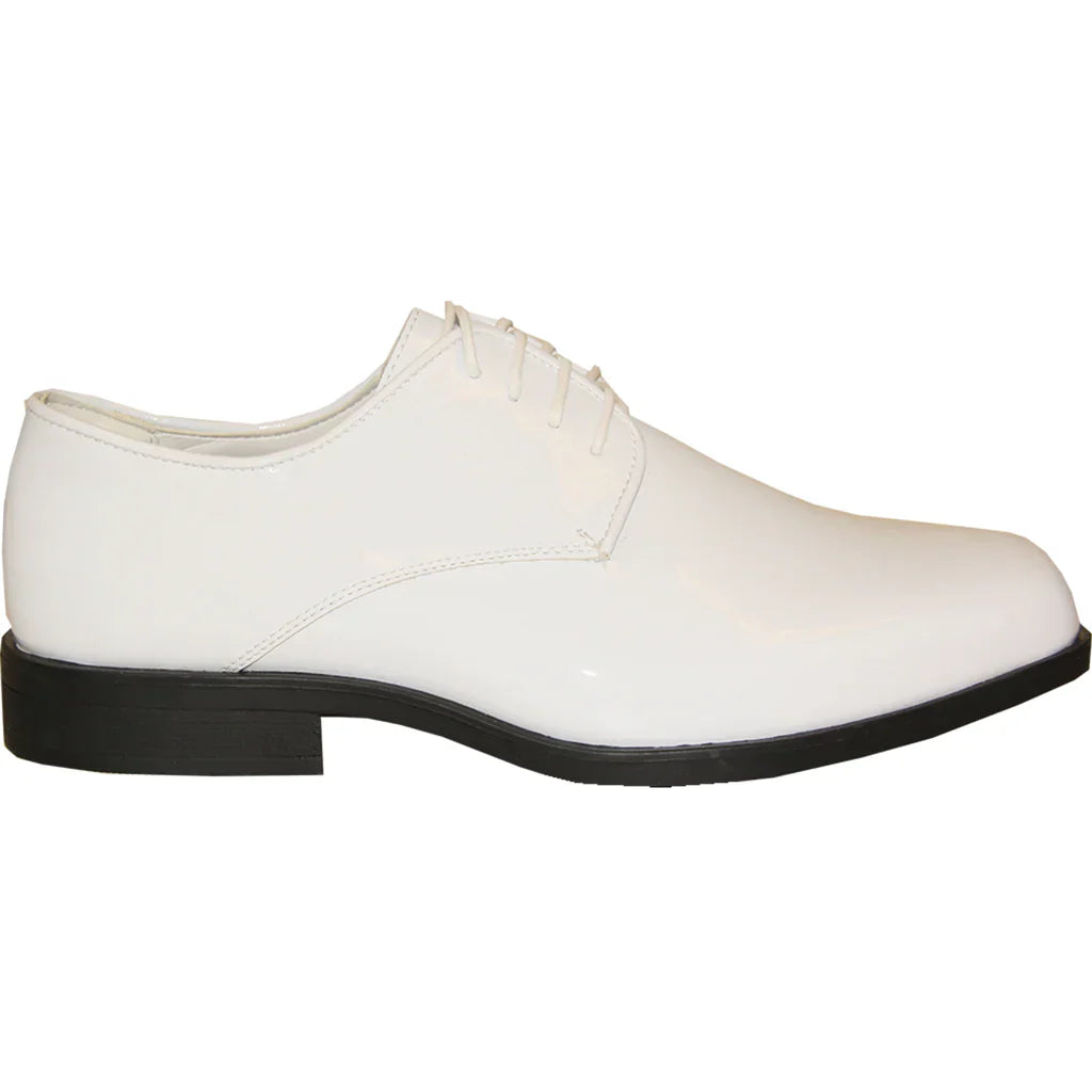 VANGELO Men Dress Shoe TUX-1 Oxford Formal Tuxedo for Prom & Wedding White Patent LuxuryLifeWay Online Store