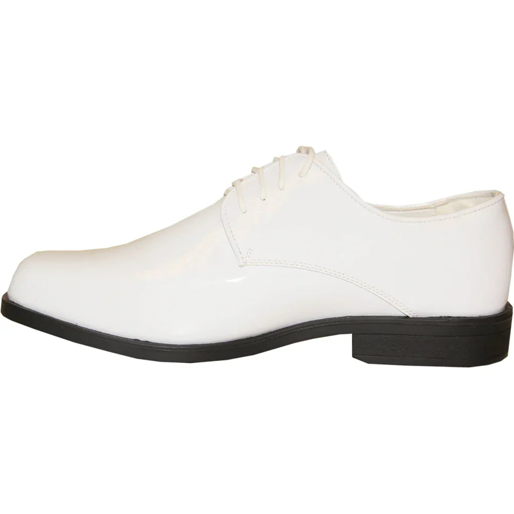 VANGELO Men Dress Shoe TUX-1 Oxford Formal Tuxedo for Prom & Wedding White Patent LuxuryLifeWay Online Store