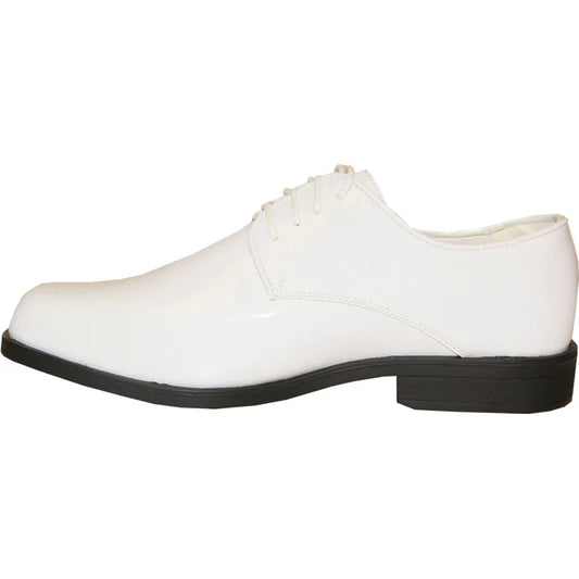 VANGELO Men Dress Shoe TUX-1 Oxford Formal Tuxedo for Prom & Wedding White Patent LuxuryLifeWay Online Store