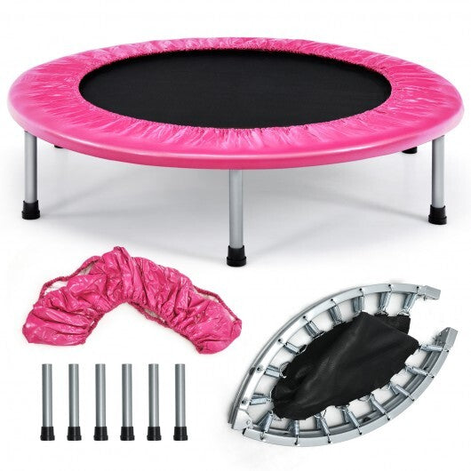 38 Inch Mini Folding Trampoline Portable Leisure Fitness Backboard-Blue LuxuryLifeWay Online Store
