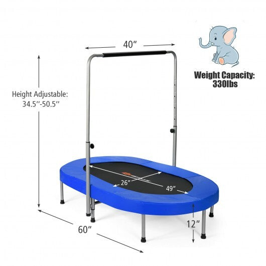 2-Person Foldable Mini Kids Fitness Rebounder Trampoline-Blue LuxuryLifeWay Online Store