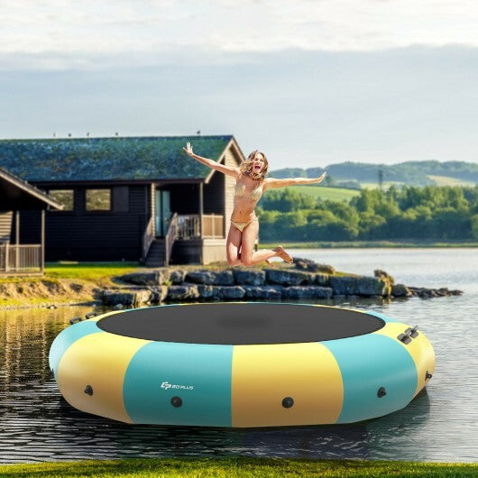 15 Feet Inflatable Splash Padded Water Bouncer Trampoline-Yellow LuxuryLifeWay Online Store