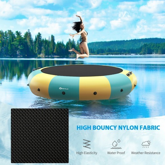 15 Feet Inflatable Splash Padded Water Bouncer Trampoline-Yellow LuxuryLifeWay Online Store