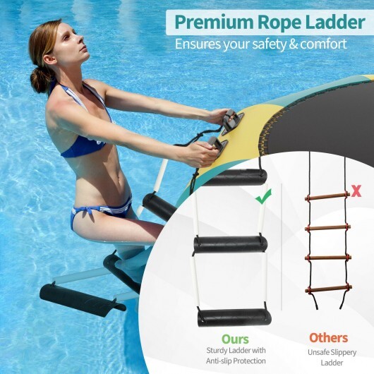 15 Feet Inflatable Splash Padded Water Bouncer Trampoline-Yellow LuxuryLifeWay Online Store