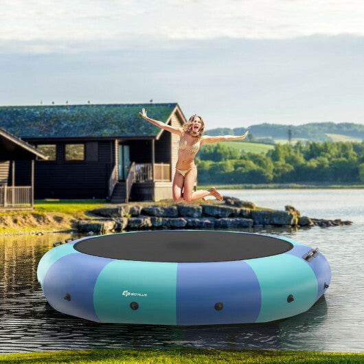 15 Feet Inflatable Splash Padded Water Bouncer Trampoline-Yellow LuxuryLifeWay Online Store