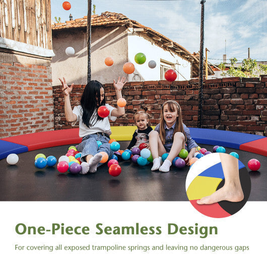 12 Feet Waterproof and Tear-Resistant Universal Trampoline Safety Pad Spring Cover-Multicolor LuxuryLifeWay Online Store