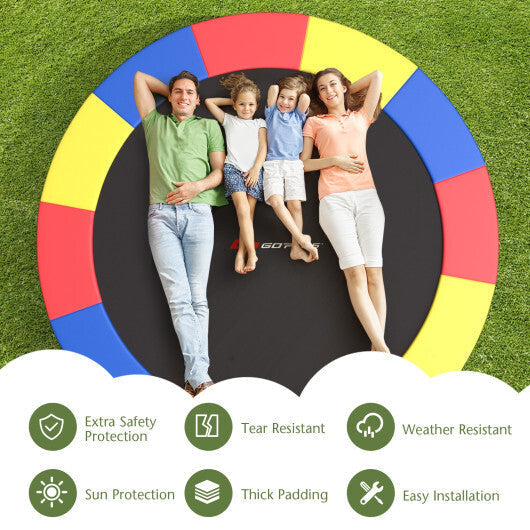 12 Feet Waterproof and Tear-Resistant Universal Trampoline Safety Pad Spring Cover-Multicolor LuxuryLifeWay Online Store