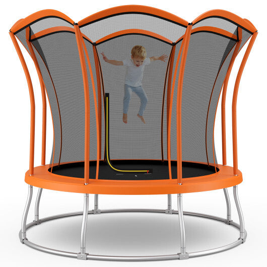 10 Feet Unique Flower Shape Trampoline with Galvanized Steel Frame-Orange LuxuryLifeWay Online Store