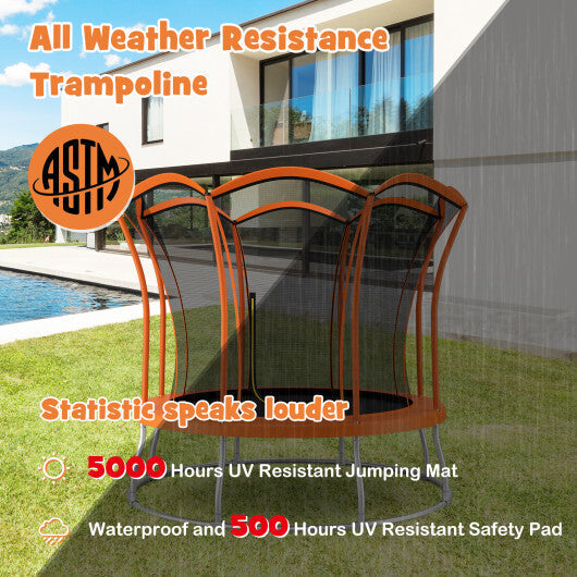 10 Feet Unique Flower Shape Trampoline with Galvanized Steel Frame-Orange LuxuryLifeWay Online Store