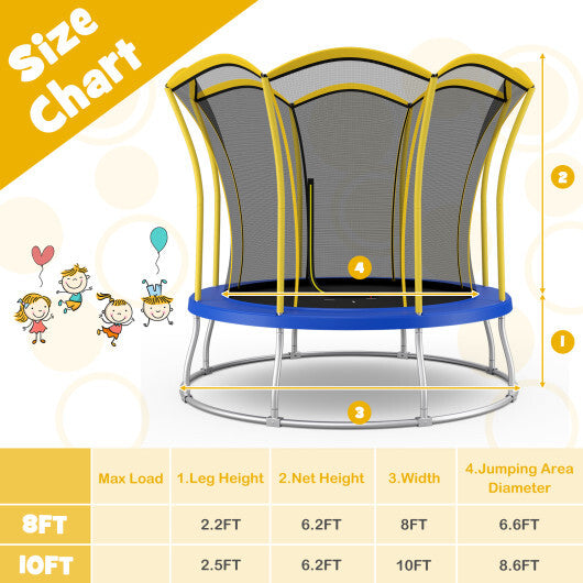 10 Feet Unique Flower Shape Trampoline with Galvanized Steel Frame-Orange LuxuryLifeWay Online Store
