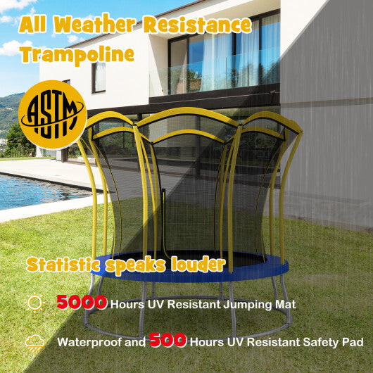10 Feet Unique Flower Shape Trampoline with Galvanized Steel Frame-Orange LuxuryLifeWay Online Store