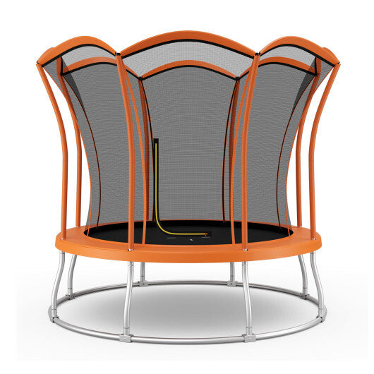 10 Feet Unique Flower Shape Trampoline with Galvanized Steel Frame-Orange LuxuryLifeWay Online Store
