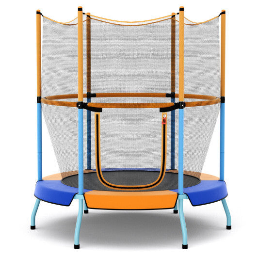 48 Inch Toddler Trampoline with Safety Enclosure Net-Orange LuxuryLifeWay Online Store