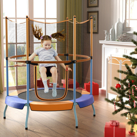 48 Inch Toddler Trampoline with Safety Enclosure Net-Orange LuxuryLifeWay Online Store
