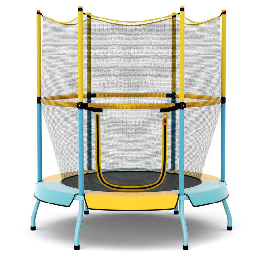 48 Inch Toddler Trampoline with Safety Enclosure Net-Orange LuxuryLifeWay Online Store