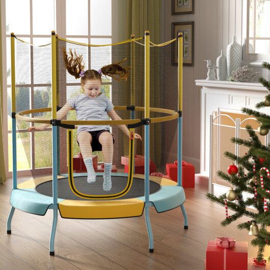 48 Inch Toddler Trampoline with Safety Enclosure Net-Orange LuxuryLifeWay Online Store