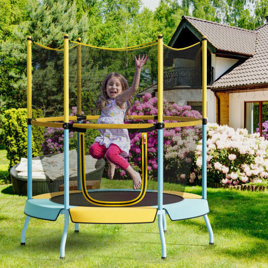 48 Inch Toddler Trampoline with Safety Enclosure Net-Orange LuxuryLifeWay Online Store