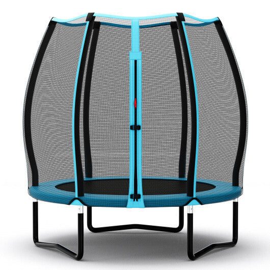 55 Inch Trampoline for Kids Toddler Mini Trampoline with Safety Enclosure Net-Blue LuxuryLifeWay Online Store