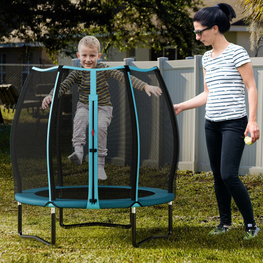 55 Inch Trampoline for Kids Toddler Mini Trampoline with Safety Enclosure Net-Blue - Color: Blue LuxuryLifeWay Online Store