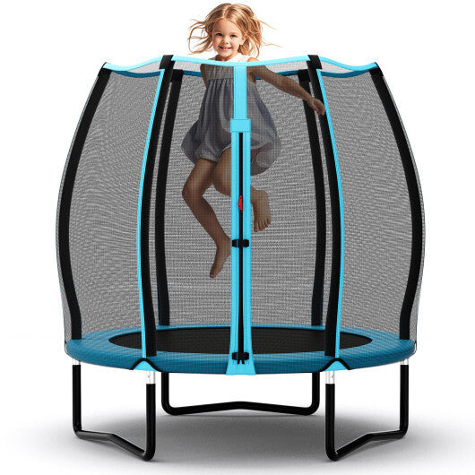 55 Inch Trampoline for Kids Toddler Mini Trampoline with Safety Enclosure Net-Blue - Color: Blue LuxuryLifeWay Online Store