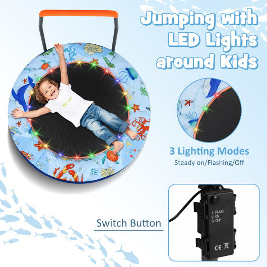 Mini Trampoline Folding Small Rebounder for Kids with Lights-Blue LuxuryLifeWay Online Store