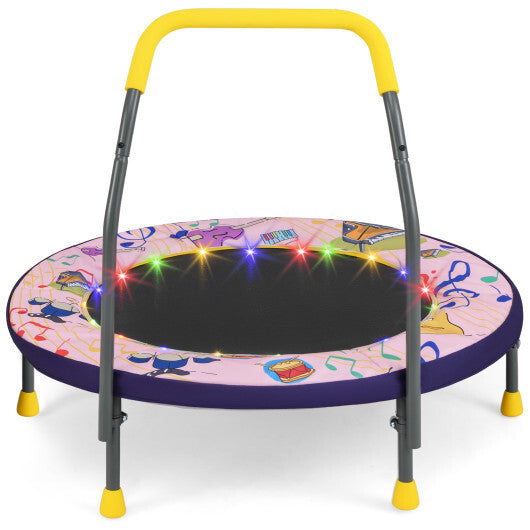 Mini Trampoline Folding Small Rebounder for Kids with Lights-Blue LuxuryLifeWay Online Store