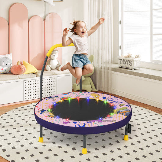 Mini Trampoline Folding Small Rebounder for Kids with Lights-Blue LuxuryLifeWay Online Store