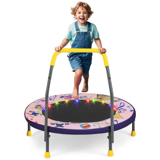 Mini Trampoline Folding Small Rebounder for Kids with Lights-Blue LuxuryLifeWay Online Store