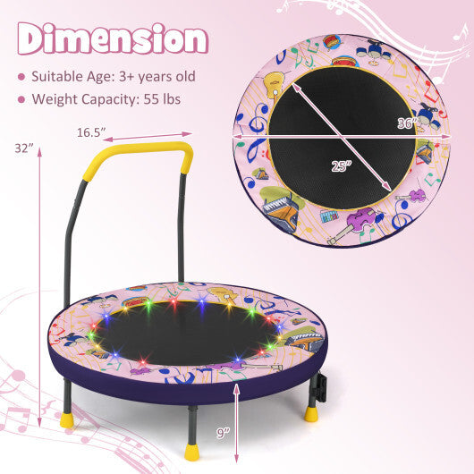Mini Trampoline Folding Small Rebounder for Kids with Lights-Blue LuxuryLifeWay Online Store