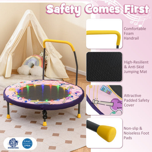Mini Trampoline Folding Small Rebounder for Kids with Lights-Blue LuxuryLifeWay Online Store